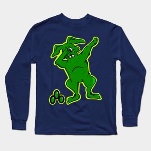 Green Easter Bunny Dabbing Long Sleeve T-Shirt